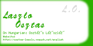 laszlo osztas business card